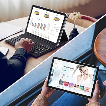 Amazon.co.jp: 2023 Tablet 10.1 Inch 2 in 1 Android Tablet
